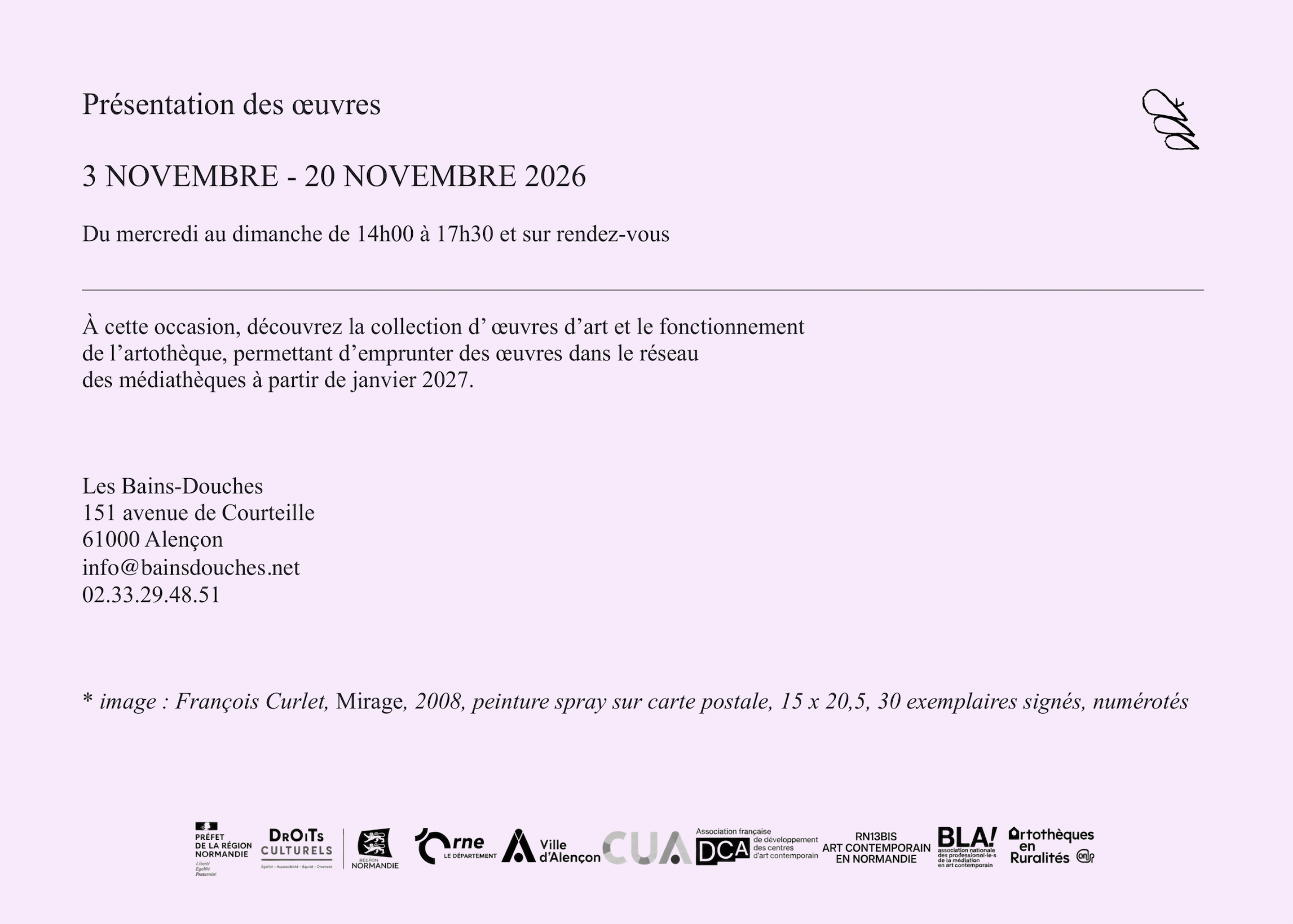 Inauguration et présentation des œuvres de l&rsquo;artothèque - Les Bains-Douches, Alençon